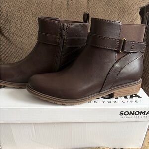 Sonoma Women’s Dark Brown Booties—New in Box